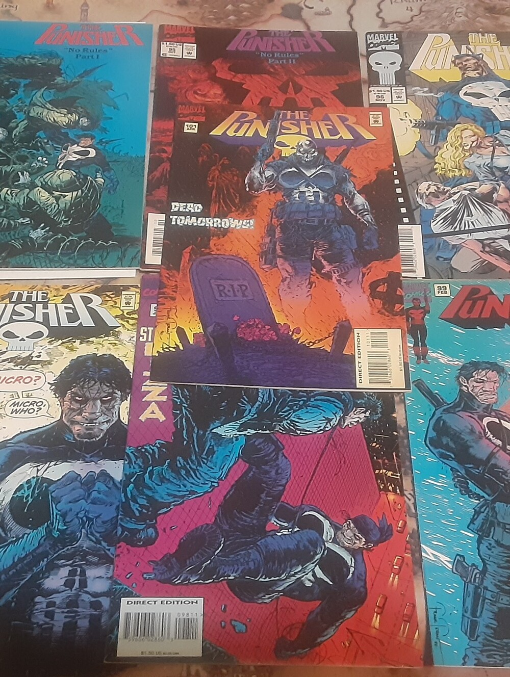Punisher comic book lot 94,95,96,97,98,99,101 Chuck Dixon Marvel Comics Lot